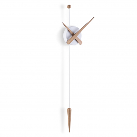 Ceas perete negru-nuc/stejar/alb-stejar Punta Ø 28 cm, polistiren, fibra de sticla si lemn, h 63 cm, PTANR - NOMON [13]
