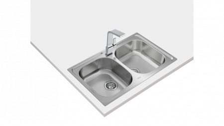 Chiuveta bucatarie 2 cuve inox microtexturat  UNIVERSE 2B 80 -Teka [5]