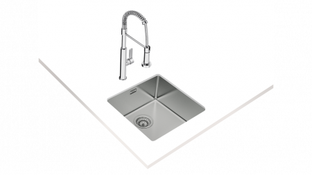 Chiuveta bucatarie inox cu 1 cuva  “PureLine” BE LINEA RS15 40.40, montaj sub blat -Teka [1]