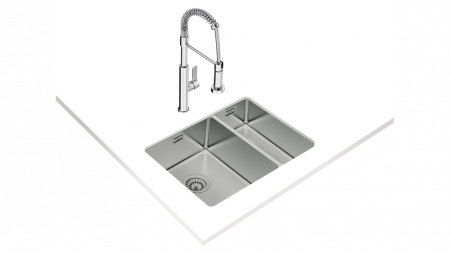 Chiuveta bucatarie inox cu 2 cuve  “PureLine” BE LINEA RS15 2B 580, montaj sub blat -Teka [3]