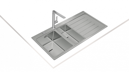 Chiuveta bucatarie inox  ZENIT RS15 1 1/2B 1D 2 cuve cu picurator -Teka [7]