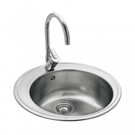 Chiuveta bucatarie rotunda inox cu 1 cuva  Centroval 45 Ø510 mm, montaj pe blat -Teka [1]