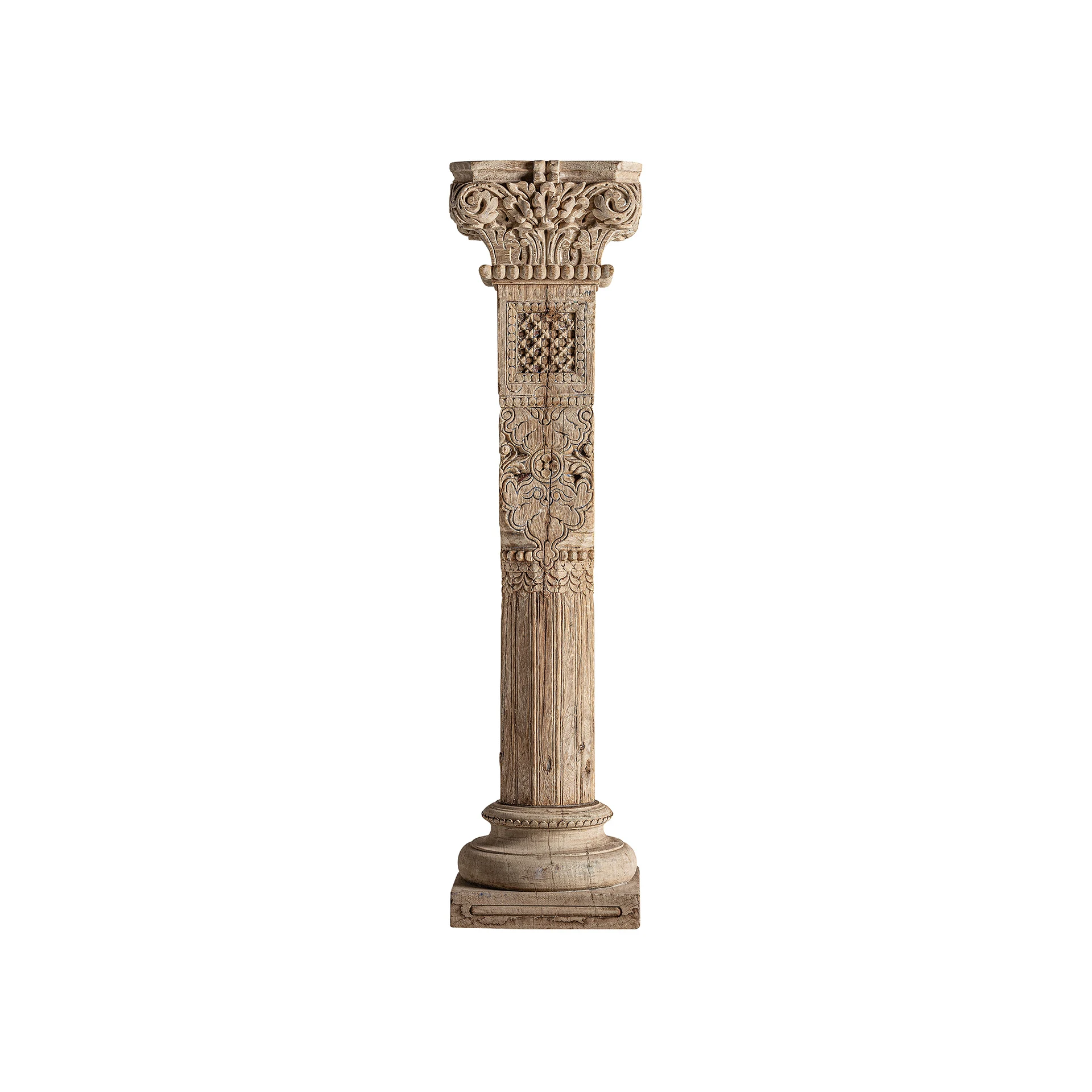 Coloana Decorativa din Lemn de Tec, Maro, 32x32x128 cm, Stil Etnic - VicalHome 32268 [1]