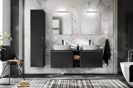 Dulap tip Coloana inalta baie SANTA FE BLACK Comad [2]