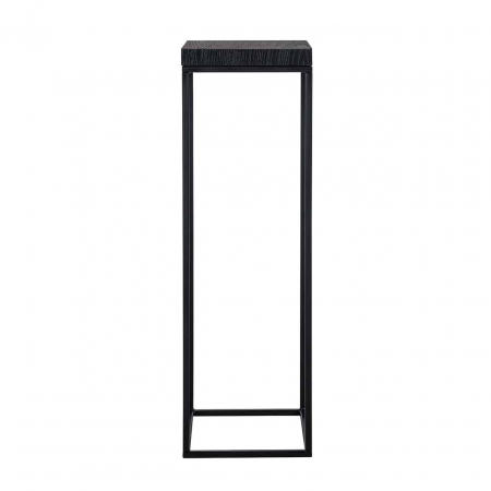 Coloana/masuta inalta decorativa Kelda 30x90 cm stil industrial, blat negru furnir natural stejar si metal, 6518 BLACK - Richmond Interiors [1]