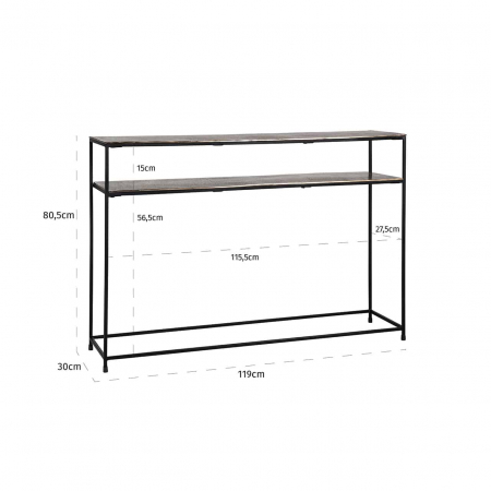Consola hol metal auriu sampanie Tor 120x30 cm, design lux industrial, 825060 - Richmond Interiors [4]
