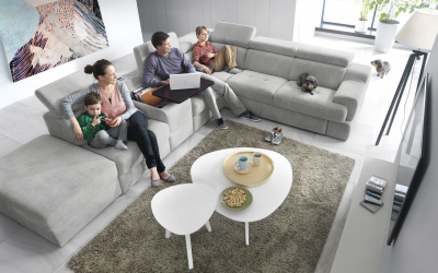 Coltar extensibil Belluno 359x270 cm cu bar si recliner electric, tapiterie personalizabila , BELLUNO 359 ST A1 - Gala Collezione [5]
