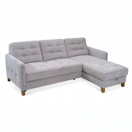 Coltar extensibil Elio 217x157 cm cu lounger, lada depozitare, picioare lemn, tapiterie personalizabila , ELIO CORNER ST A1 - Gala Collezione [10]