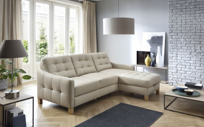 Coltar extensibil Malmo 217x157 cm cu lounger, lada depozitare, picioare lemn, tapiterie personalizabila , MALMO ST A1 - Gala Collezione [5]