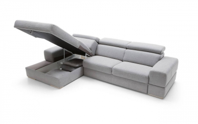 Coltar Plaza 293/311x180 cm cu lounger, zona extensibila dormit, spatiu depozitare, tapiterie personalizabila , PLAZA CORN 293 BAS ST A1 - Gala Collezione [2]
