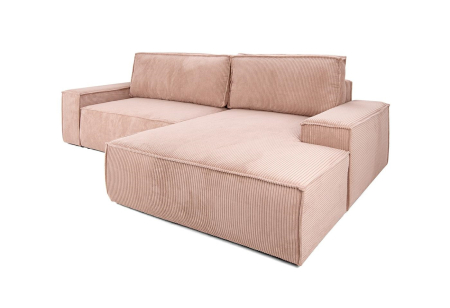 Produse - Colțar Pillow M 267x167x85 cm, Arc Ondulat și Spumă Pur Bej Deschis - King Home
