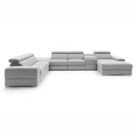 Colțare - Coltar Plaza in forma de ‚ÄùU‚Äù 426x292x180 cm cu bar si lounger, zona extensibila dormit, tapiterie personalizabila , PLAZA 426 ST A1 - Gala Collezione