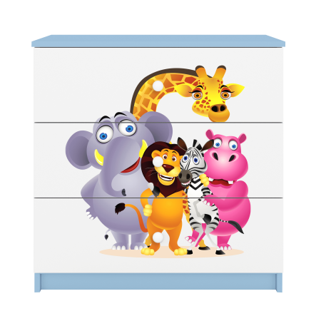 Comoda camera copii cu sertare Babydream si desen animalute, 80,5x80 cm MDF [0]