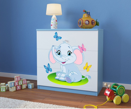 Comoda camera copii cu sertare Babydream si desen elefant, 80,5x80 cm MDF [0]