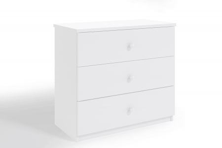 Dulapuri pentru copii - Comoda copii Babydream cu 3 sertare alb/roz/albastru/verde, 81x81 cm