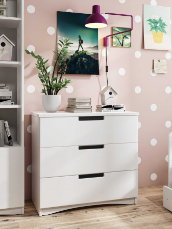 Comoda copii Classic 80,5x80 MDF alb, trei sertare [12]