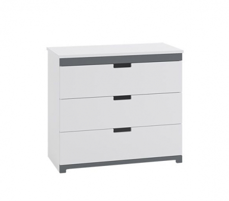 Dulapuri pentru copii - Comoda cu sertare camera copii Tomi MDF alb, 100x90 cm