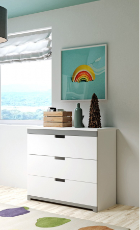 Comoda cu sertare camera copii Tomi MDF alb, 100x90 cm [1]