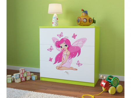 Comoda cu sertare camera fetite cu desen zana Babydream, MDF diverse culori [3]