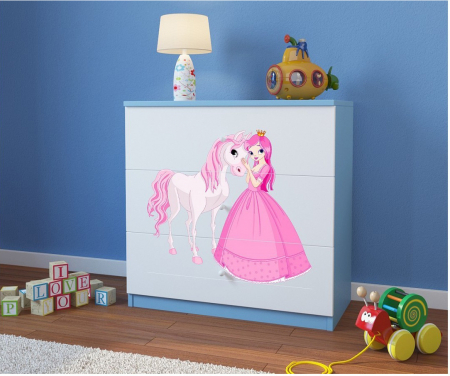 Comoda cu sertare camera fetite cu desen zana cu unicorn Babydream, MDF diverse culori [2]