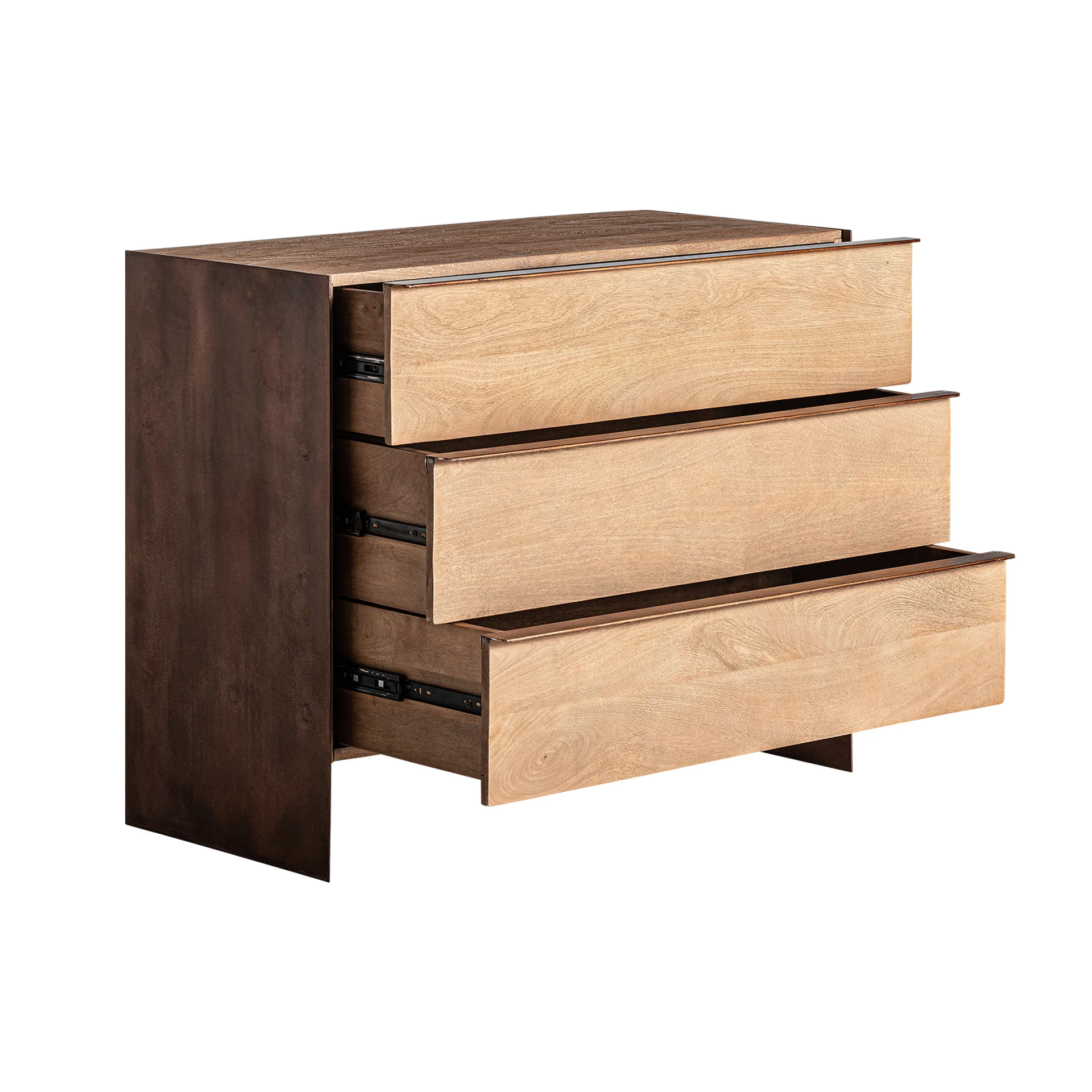 Comoda cu Sertare din Fier si Lemn de Mango, Maro, 100x48x80 cm - VicalHome 33119 [15]