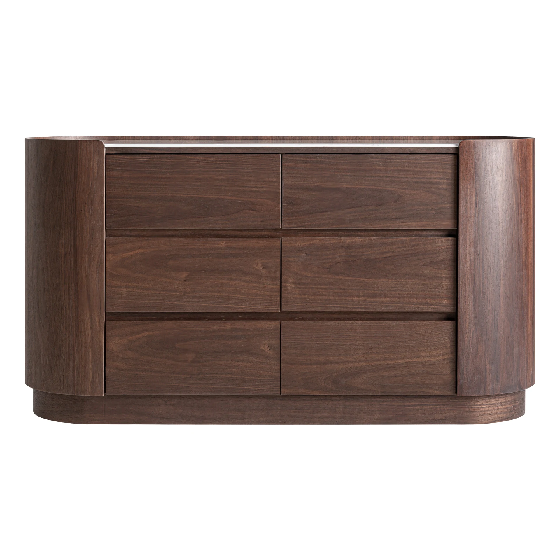 Produse - Comoda cu Sertare din Furnir de Stejar, Piatra Sinterizata si Contraplacat, Maro, 140x45x76 cm - VicalHome 37564