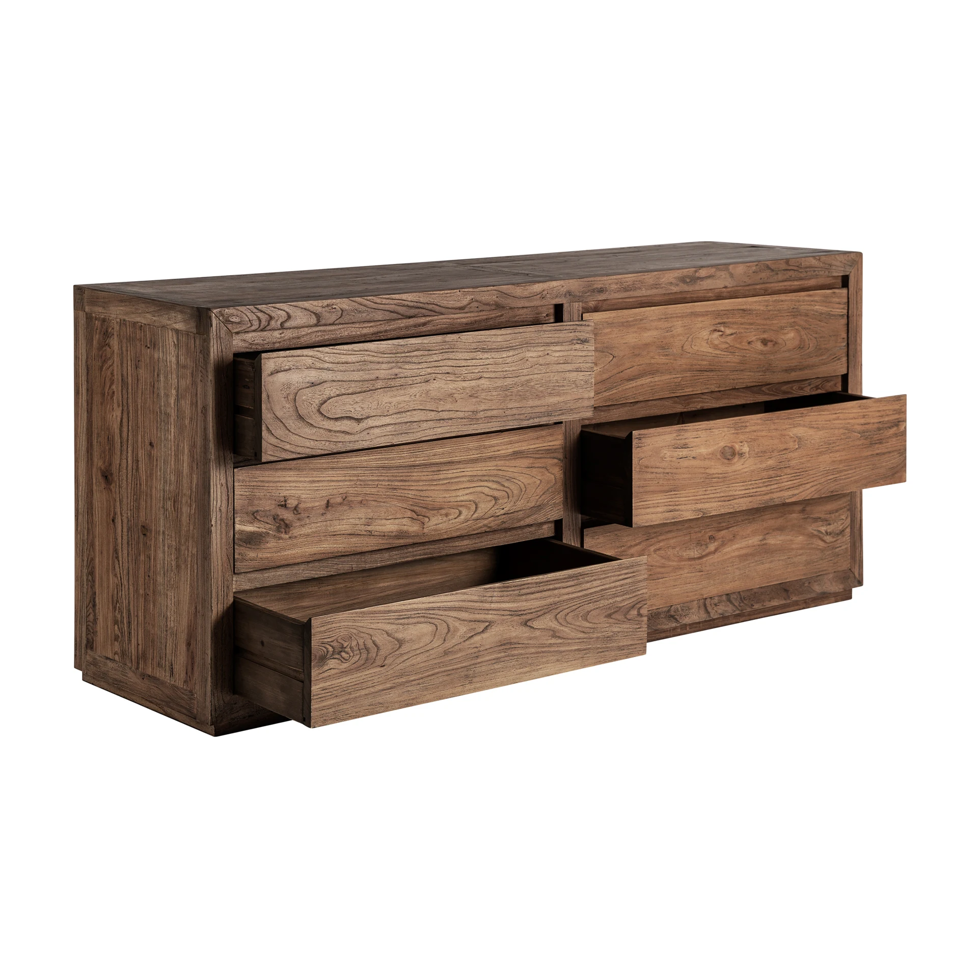 Comoda cu Sertare din Lemn de Ulm, Maro, 180x51x81 cm, Stil Contemporan - VicalHome 36670 [4]