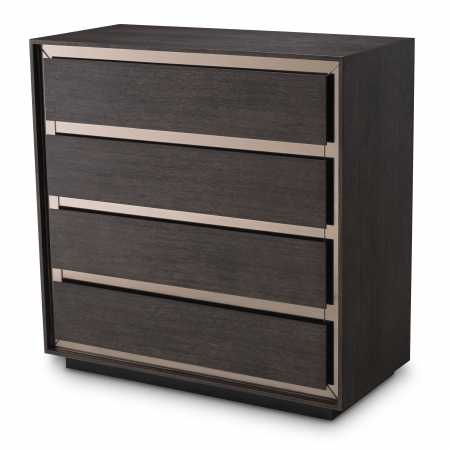 Comode inalte -   Comoda cu sertare Cabas mocha din furnir de steBorcan drept. 115467 EICHHOLTZ