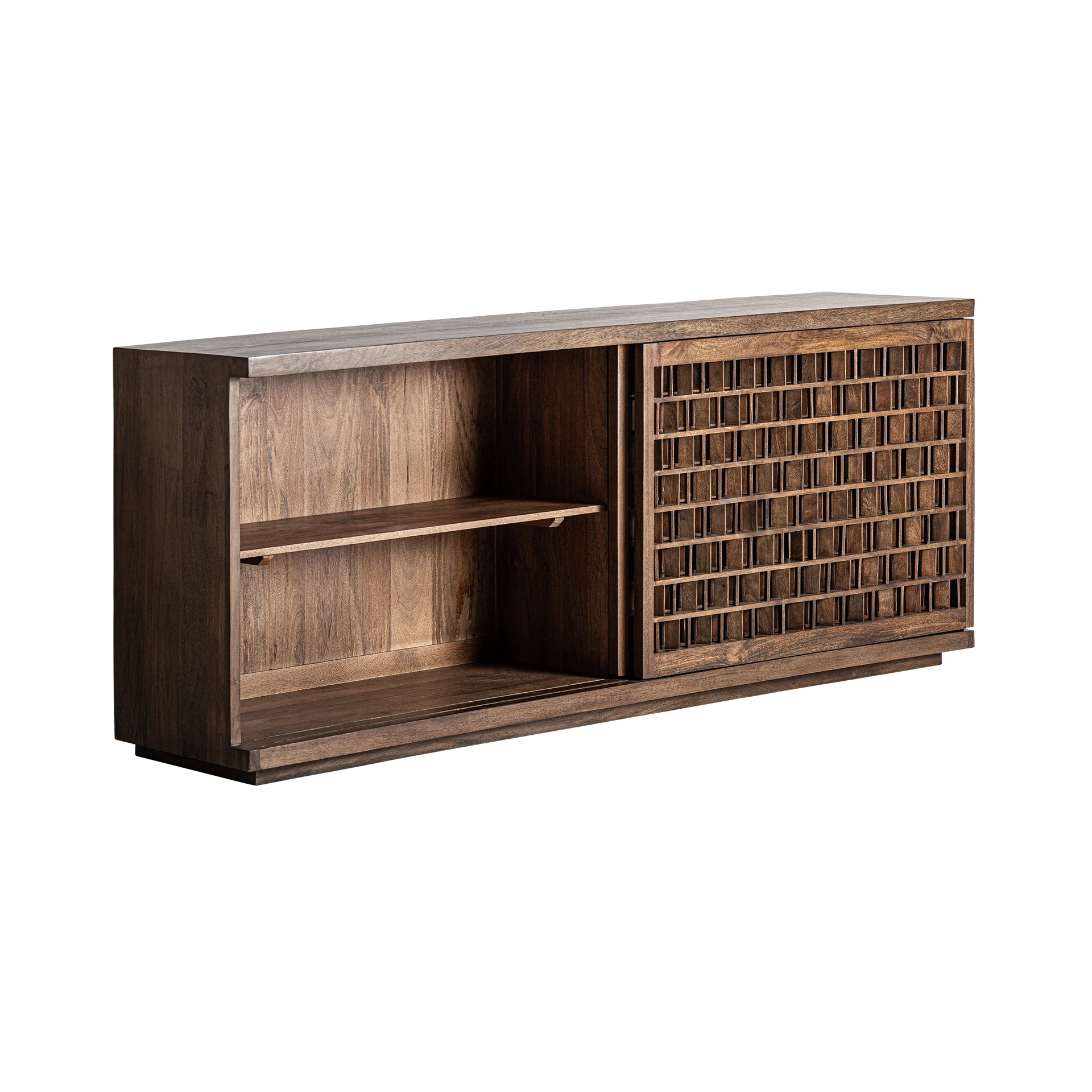 Comoda Inalta din Lemn de Mango, Maro, 205x44x80 cm, Stil Art Deco - VicalHome 34193 [12]