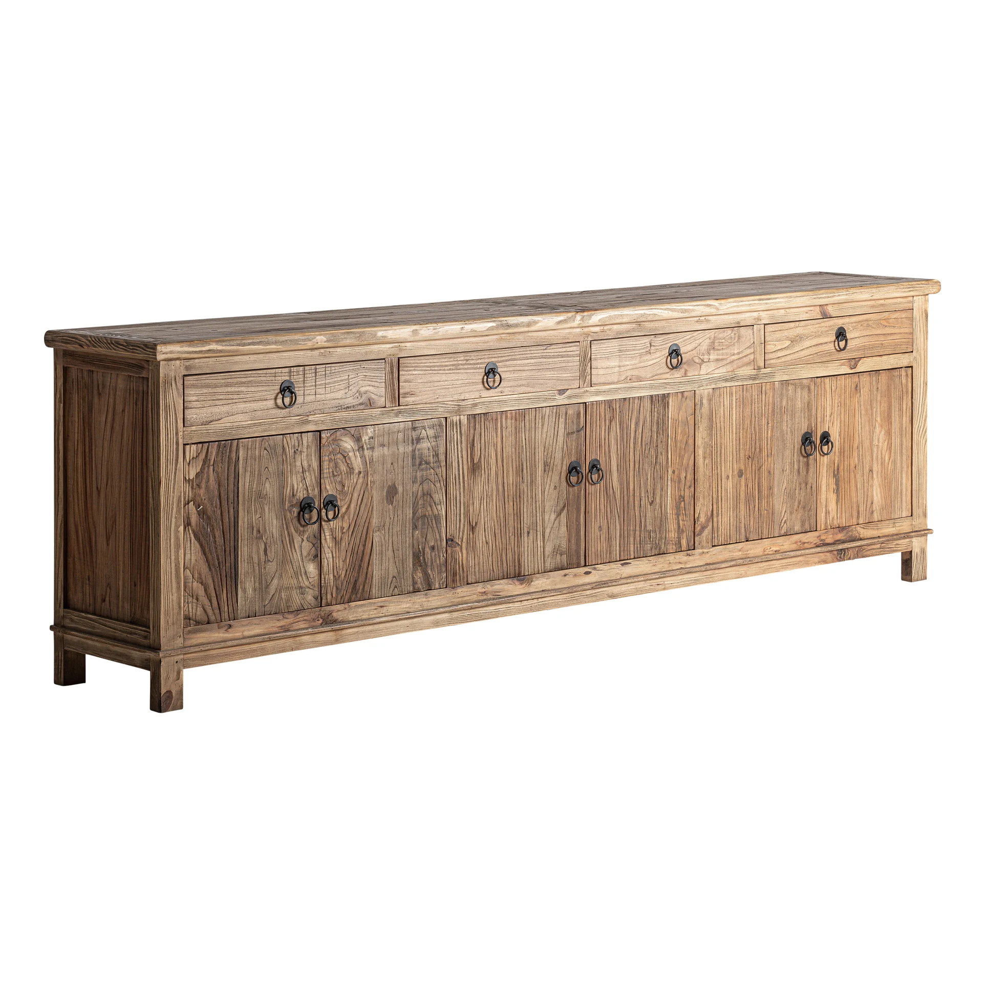 Comoda Inalta din Lemn de Ulm, Maro, 250x45x79 cm, Stil Rustic - VicalHome 37751 [3]