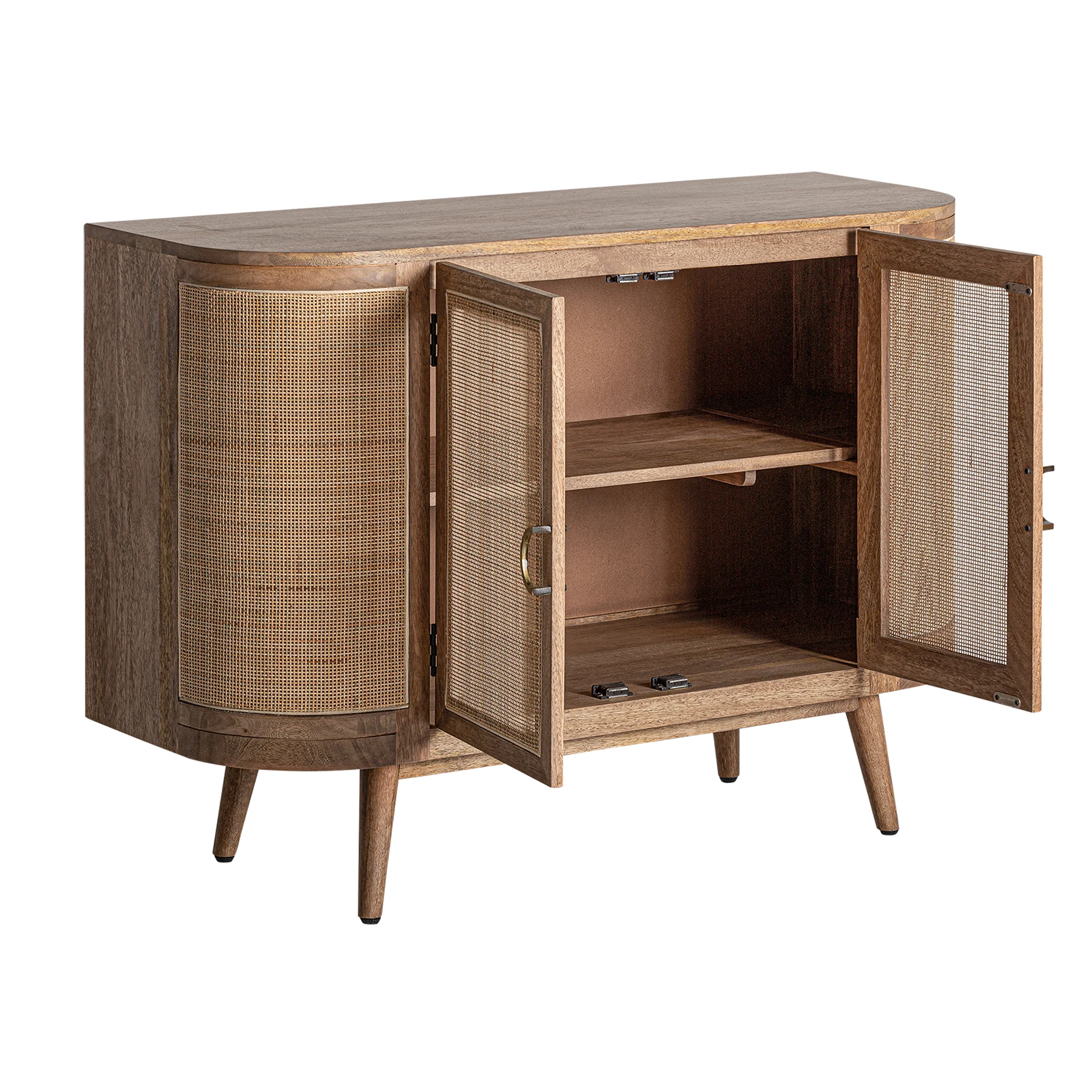 Comoda Inalta din Ratan si Lemn de Mango, Maro, 120x47x85 cm - VicalHome 33725 [5]