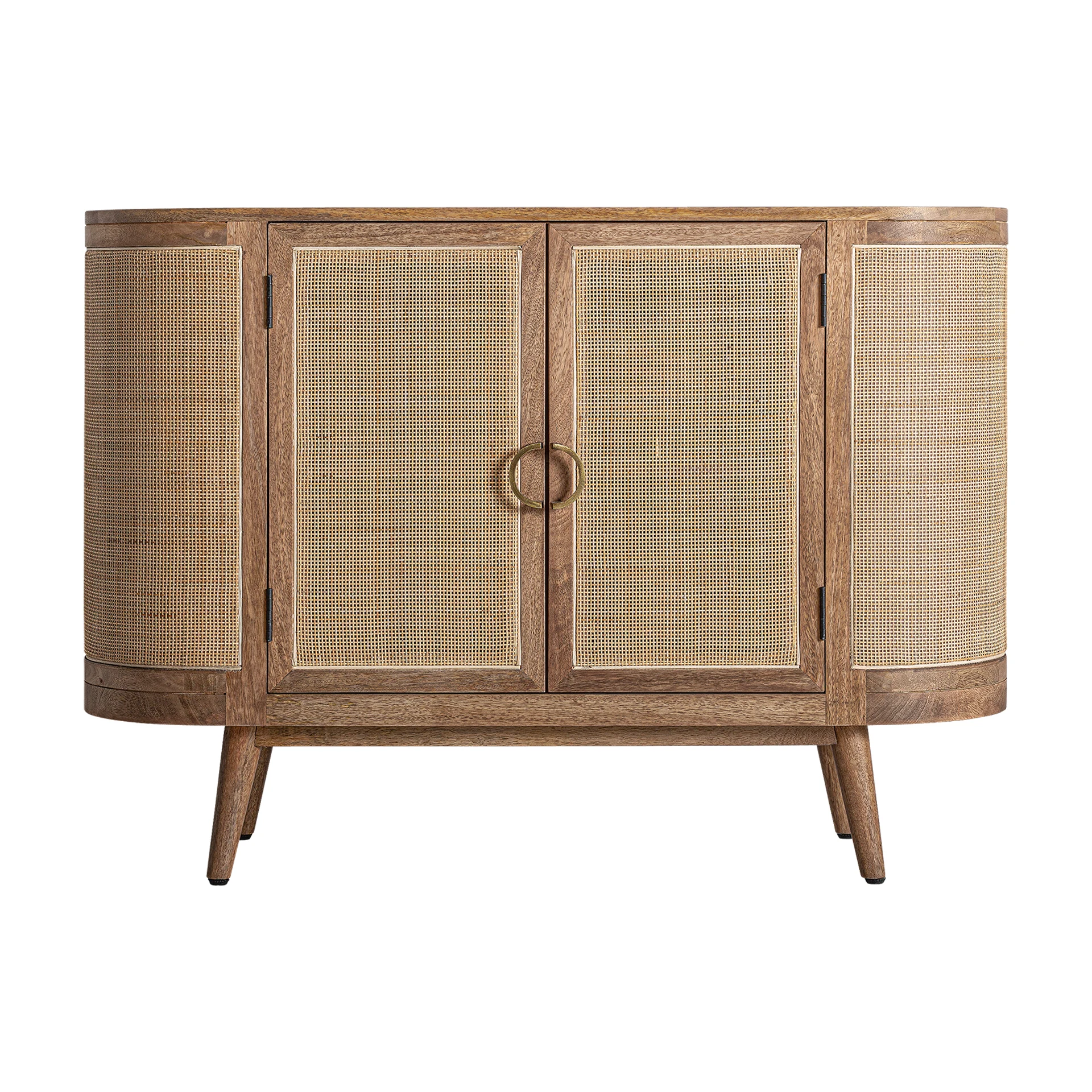 Comoda Inalta din Ratan si Lemn de Mango, Maro, 120x47x85 cm - VicalHome 33725 [1]