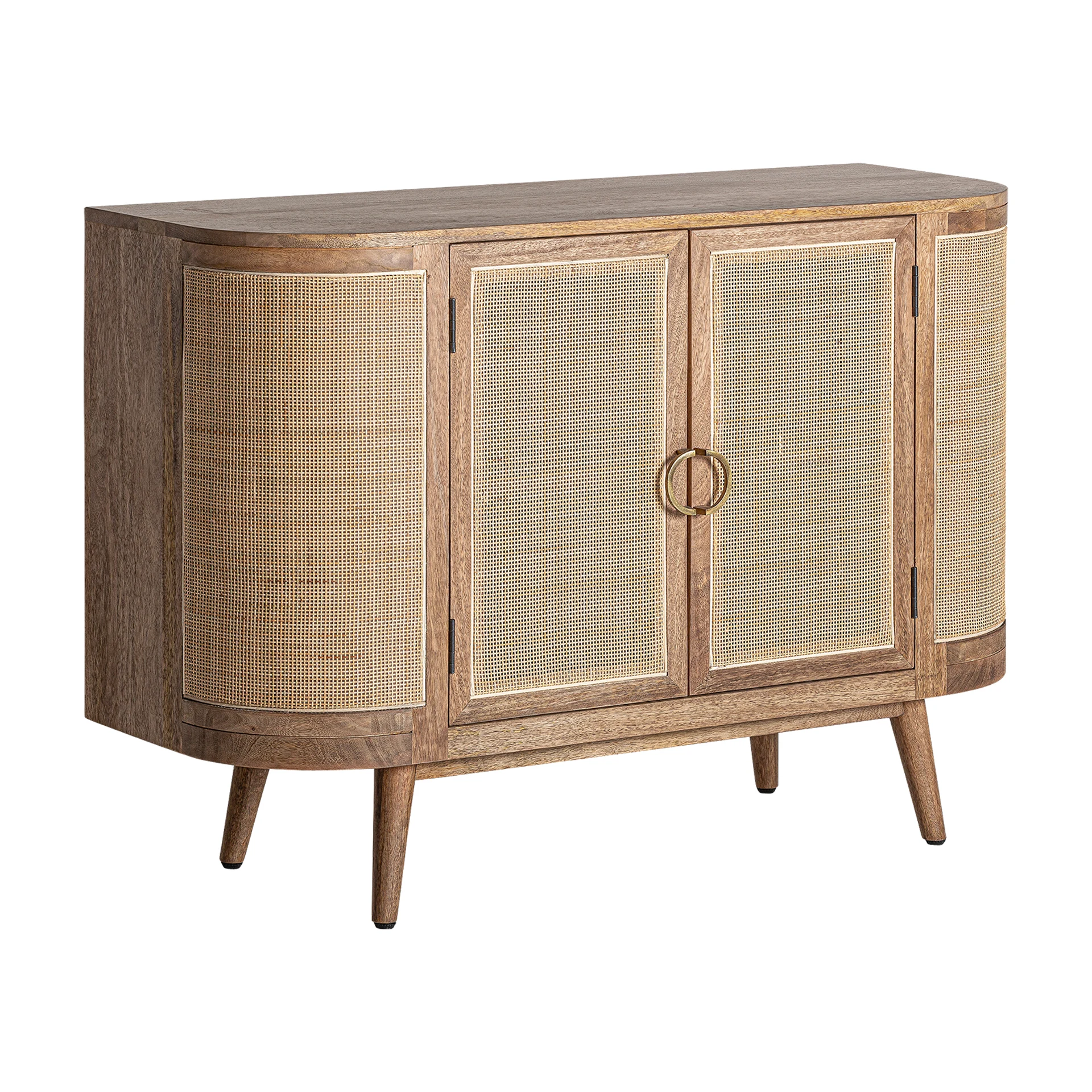 Comoda Inalta din Ratan si Lemn de Mango, Maro, 120x47x85 cm - VicalHome 33725 [3]