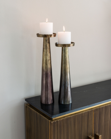 Comoda lux aurie cu 4 usi Tosea din MDF si lemn de mesteacan, baza metal, blat din marmura neagra, 7571 - Richmond Interiors [8]