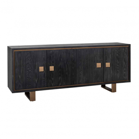 Comode inalte - Comoda premium cu 4 usi Bever, 200 cm, din furnir stejar cu picioare metal, 7481 - Richmond Interiors