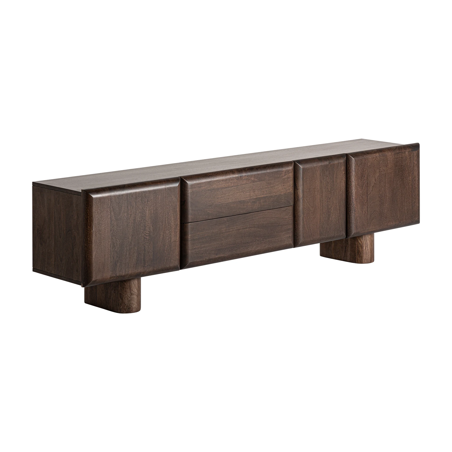 Comoda TV din Lemn de Mango, Maro, 200x40x56 cm - VicalHome 33481 [8]