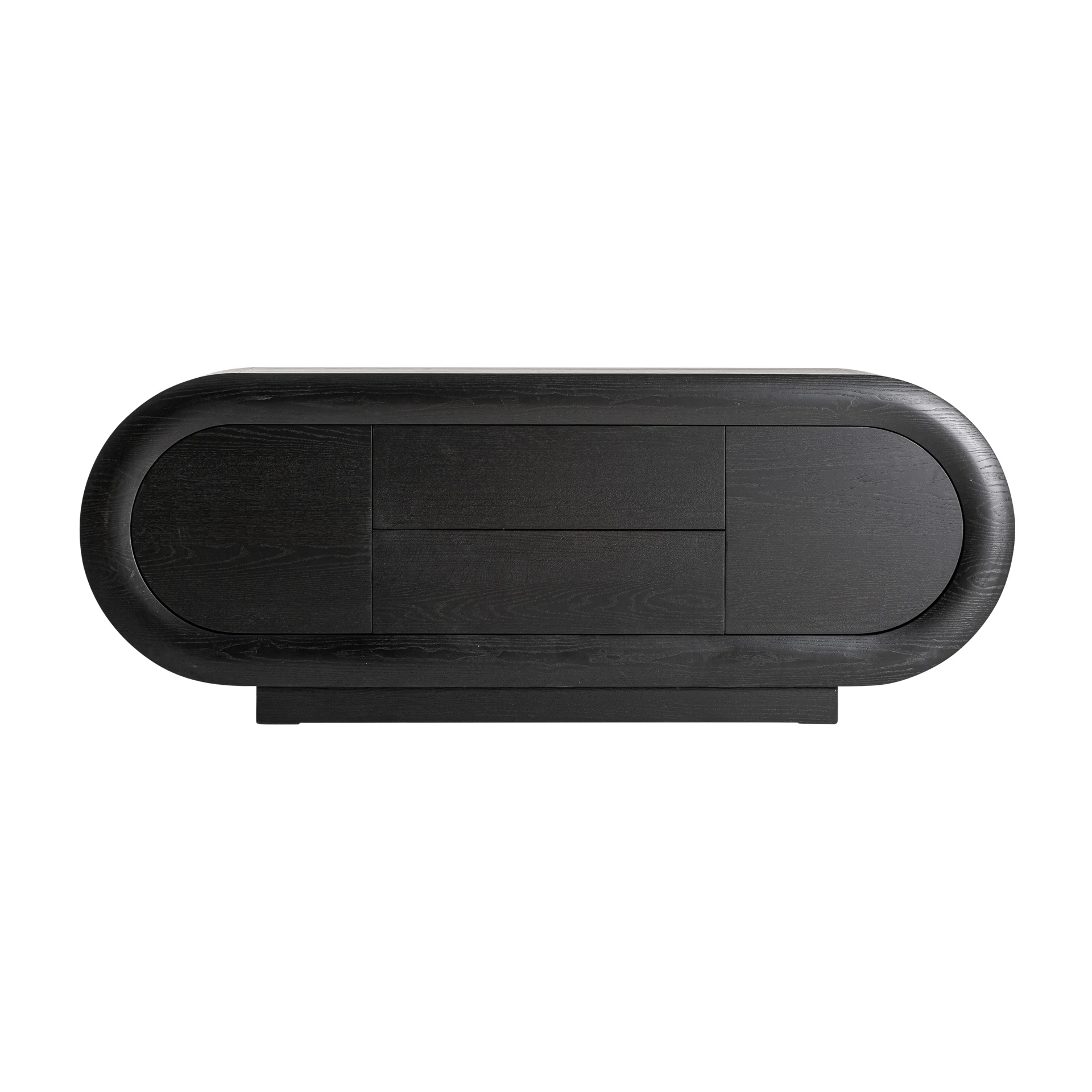 Produse - Comoda TV din Lemn de Stejar, Negru, 200x44x57 cm, Stil Art Deco - VicalHome 36896