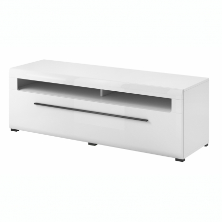 Comode TV - Comoda Tv MDF alb lucios Frazier 160 cm cu sertar