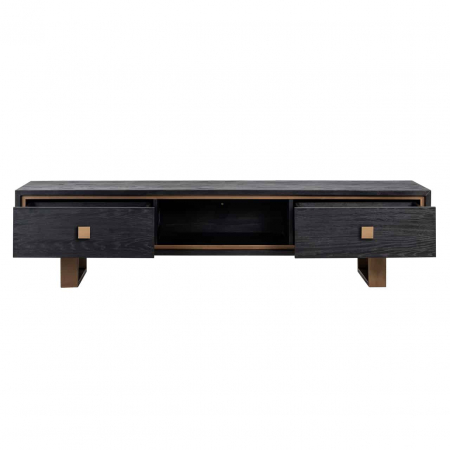 Comoda TV premium cu 2 sertare Bever, 190 cm, din furnir stejar cu picioare metal, 7483 - Richmond Interiors [4]
