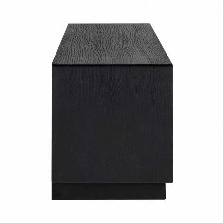 Comoda TV premium neagra cu 3 sertare Kelda, 185 cm, furnir stejar, 6503 BLACK - Richmond Interiors [1]