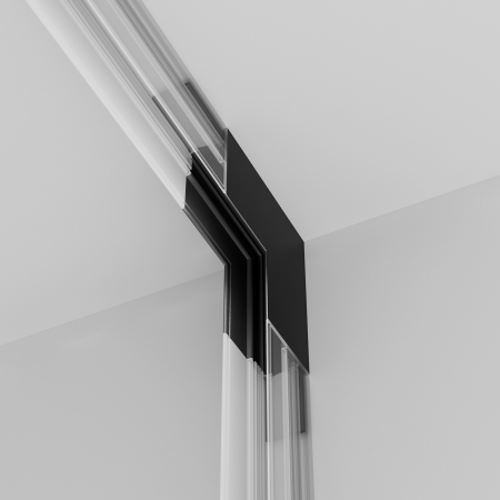 Componente pentru sistem de șină cu montaj pe suprafață Accesorii pentru șine Exility, Aluminiu Negru, TRA034ICL-41B [1]