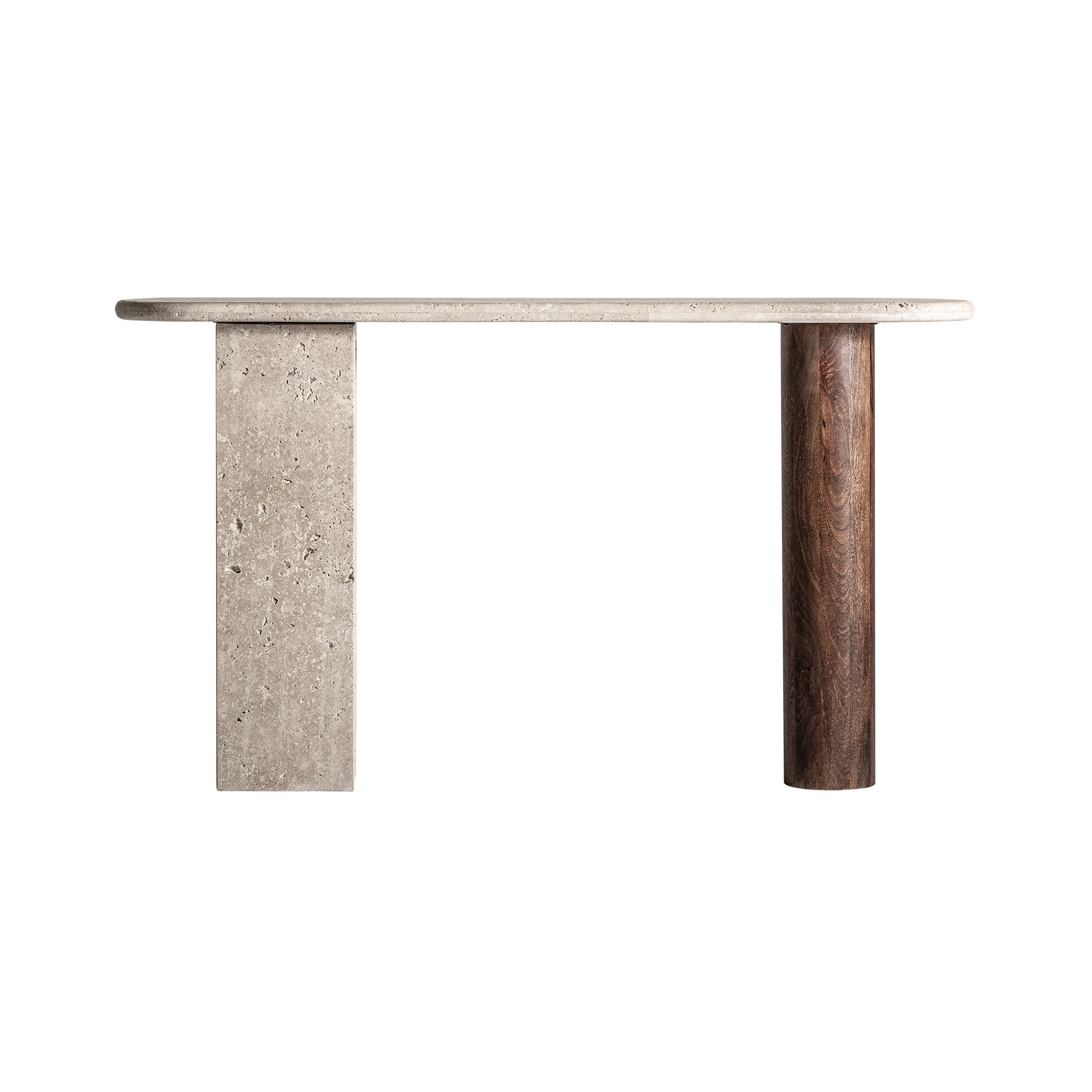 Produse - Consola din Lemn de Mango si Travertin, Bej, 160x35x85 cm, Stil Art Deco - VicalHome 35986