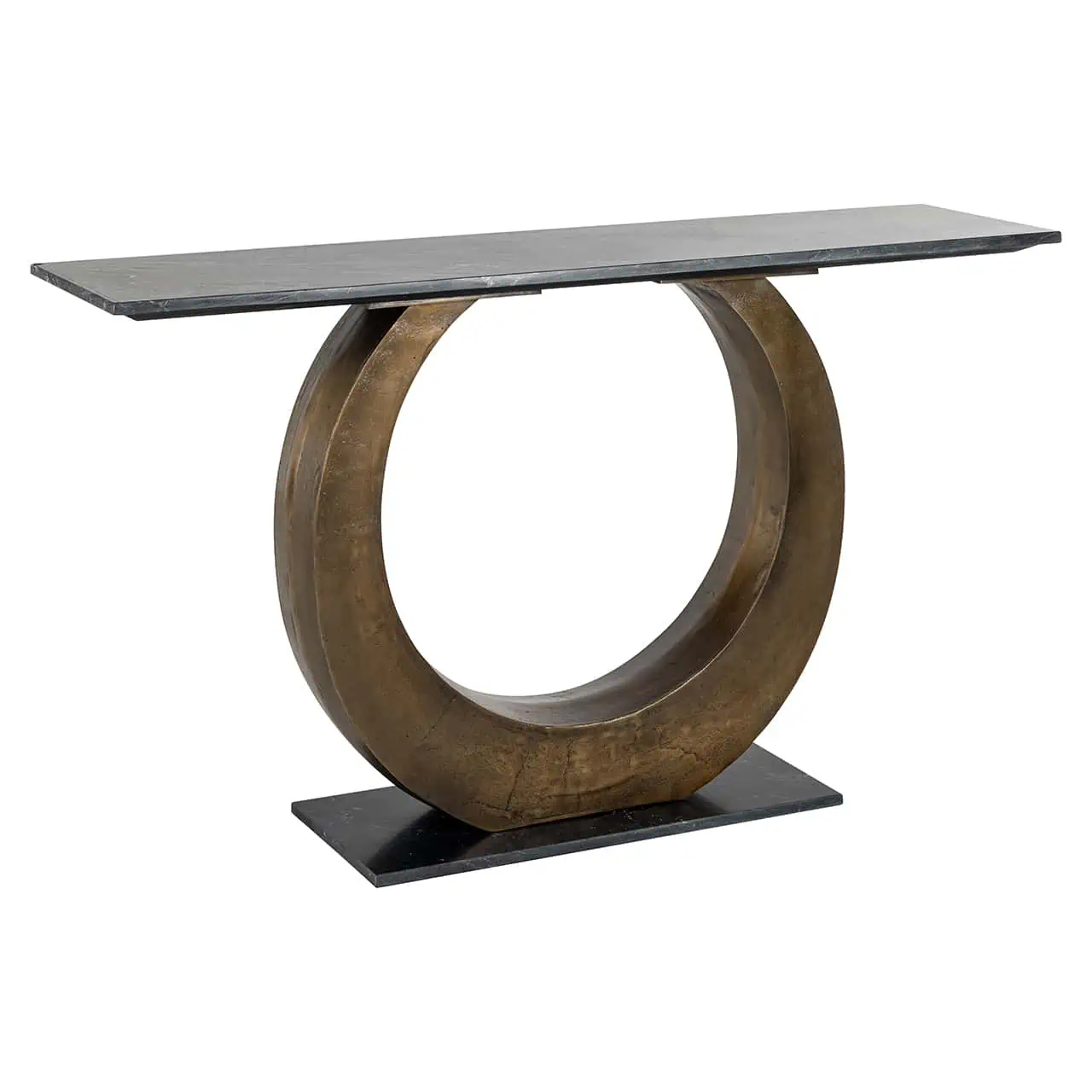 Produse - Consola din marmura neagra si aluminiu alama 140XH89CM LUNA - 7689 - RICHMOND