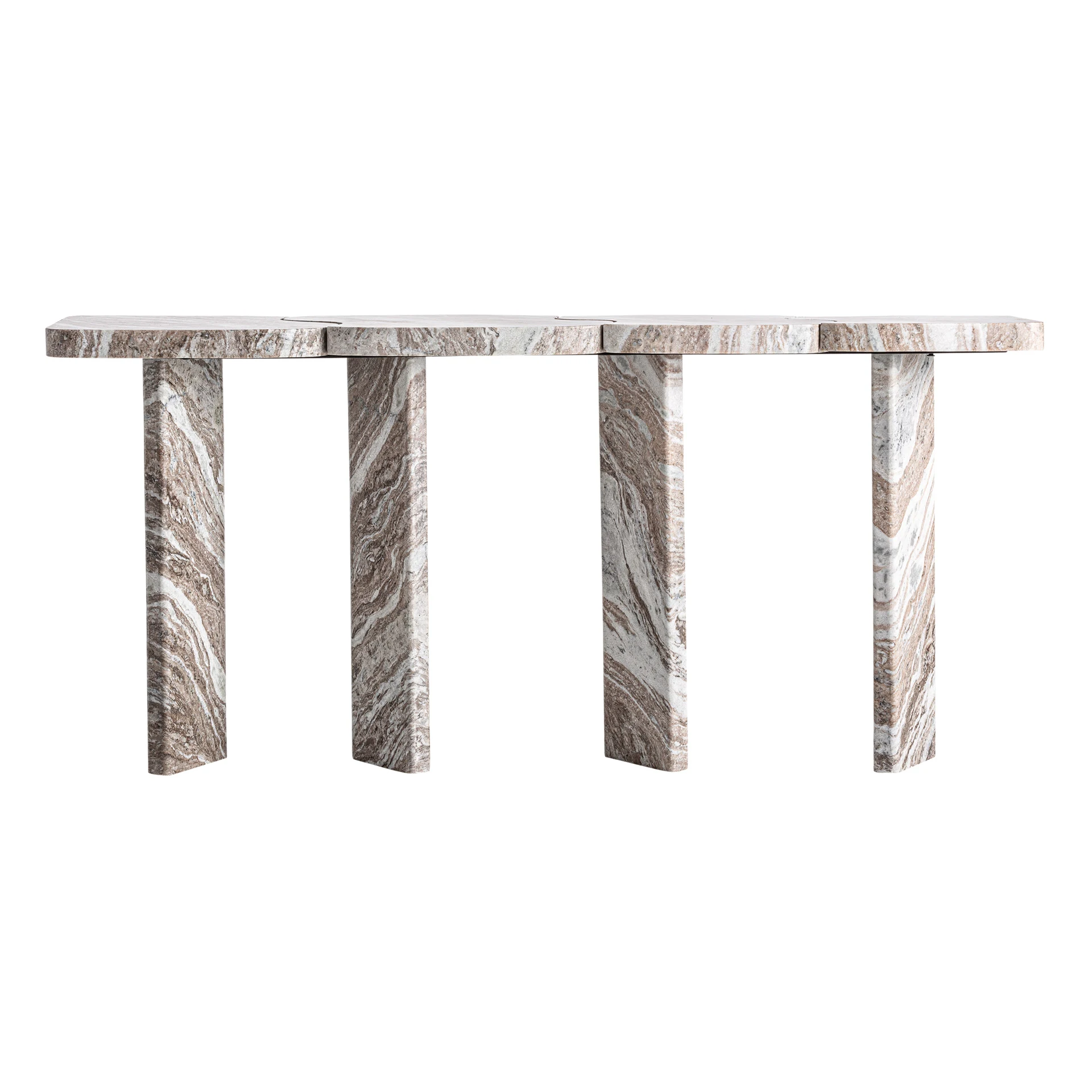 Produse - Consola din Marmura, Tonuri Neutre, 175x40x80 cm, Stil Contemporan - VicalHome 37384