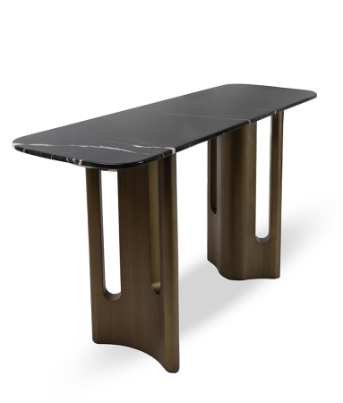 Produse - Consolă Essenza 150x45x78,5 cm, Negru Aur Îmbătrânit - MaMaison