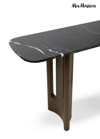 Consolă Essenza 150x45x78,5 cm, Negru Aur Îmbătrânit - MaMaison [2]