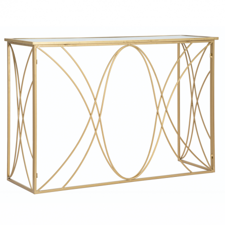 Consola glam blat oglinda Kalina 120X40X80 cm baza metal auriu [5]