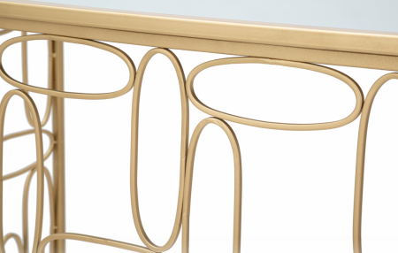 Consola glam blat oglinda Tensi 120X40X81 cm baza metal auriu - STOC [2]