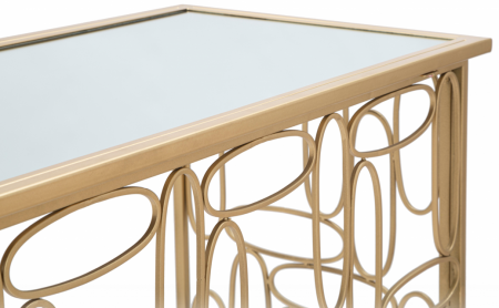 Consola glam blat oglinda Tensi 120X40X81 cm baza metal auriu - STOC [3]