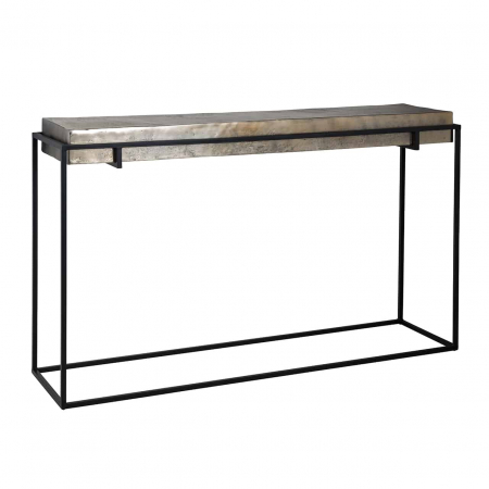 Console hol - Consola hol premium metal Rami 140x37,5 cm stil industrial blat auriu sampanie, 825034 - Richmond Interiors